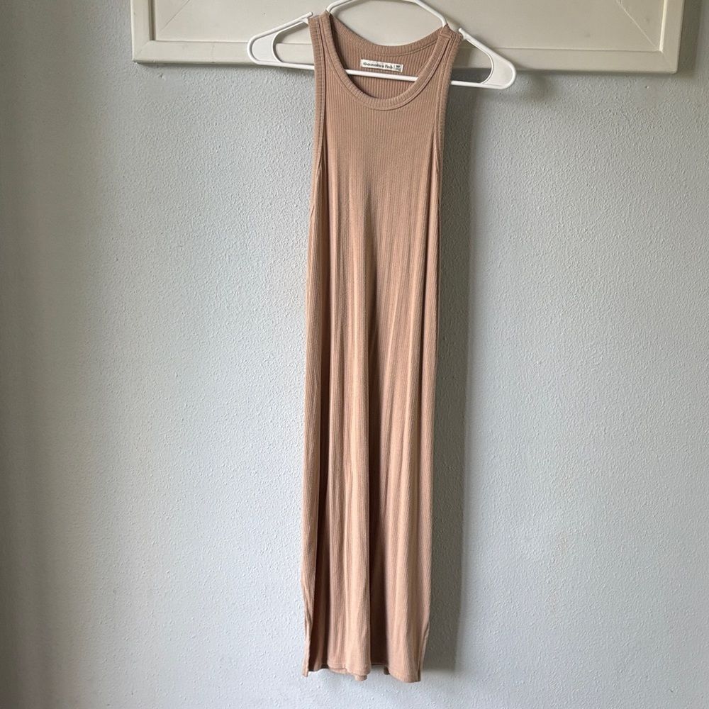 Abercrombie & Fitch Ribbed Jersey Knit tank Midi Dress